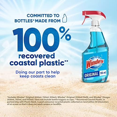 Windex Original Blue Glass and Window Cleaner, Bottles Made from 100% Recycled - Image 2