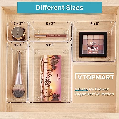 Vtopmart 25 PCS Plastic Clear Drawer Organizer, Acrylic Desk Drawer organizers - Image 8