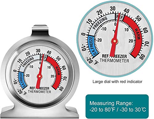 3-Pack Refrigerator Thermometer, Large Dial Freezer Thermometer,Classic Series - Image 3