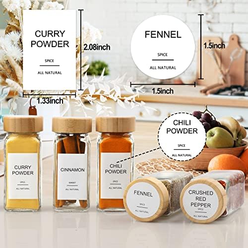 AISIPRIN 24 Pcs Glass Spice Jars with Bamboo Airtight Lids and 398 Labels, 4oz - Image 4