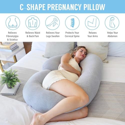 PharMeDoc Pregnancy Pillow, Body Pillow, C-Shape - Oreiller de Corps - Image 2
