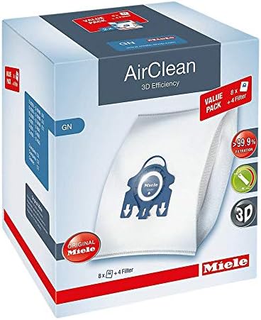 Miele AirClean 3D Efficiency Dust Bag, Type GN, XL Value Pack, 8 Bags