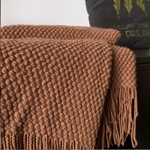 LOMAO Knitted Throw Blanket with Tassels Bubble Textured Lightweight Throws - Image 4