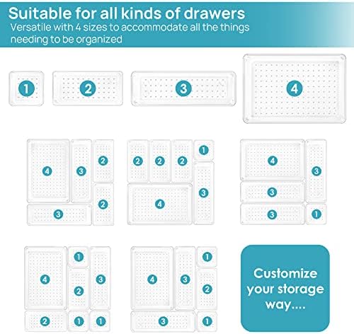 Vtopmart 25 PCS Plastic Clear Drawer Organizer, Acrylic Desk Drawer organizers - Image 7