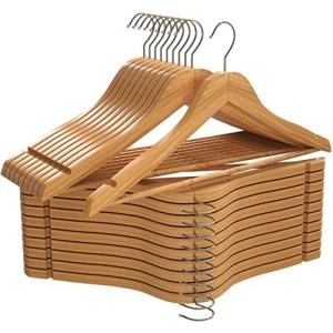 Utopia Home Pack of 20 Non-Slip Premium Wooden Hangers - 360-Degree Rotatable