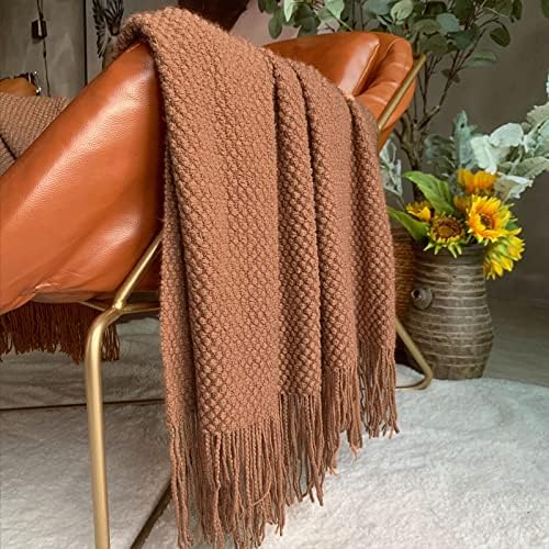 LOMAO Knitted Throw Blanket with Tassels Bubble Textured Lightweight Throws - Image 2