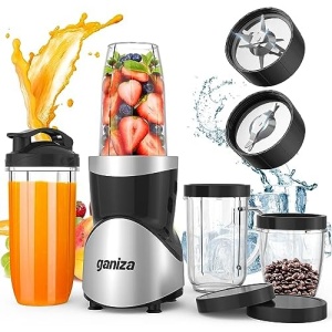 Smoothie Blender, Ganiza Blenders for Smoothies with 15-Piece Blender and