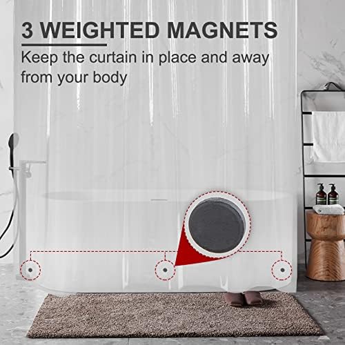 AmazerBath Clear Shower Curtain Liner, 72x72 Plastic Shower Liner, Waterproof - Image 5