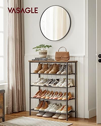 VASAGLE Shoe Rack, 5 Tier Shoe Storage Rack for 15-18 Pairs of Shoes, Narrow - Image 2