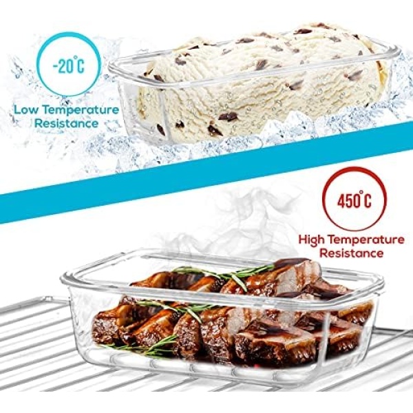 KICHLY [18-Pieces] Glass Container Food Storage with Lids - Glass Meal Prep - Image 6