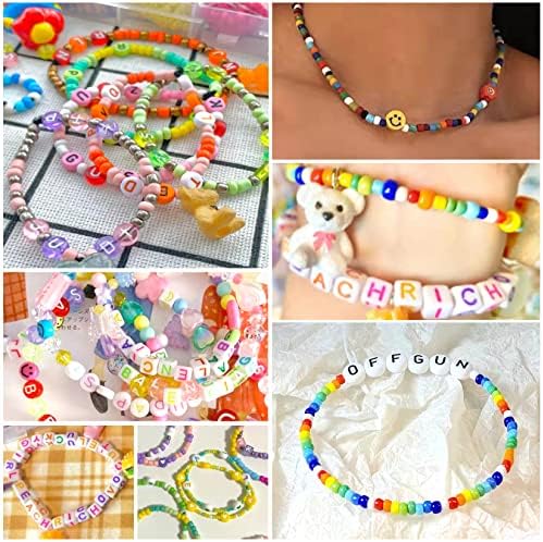 5500pcs Bracelet Making Kit,4 mm Glass Seed Beads and Letter Alphabet - Image 7