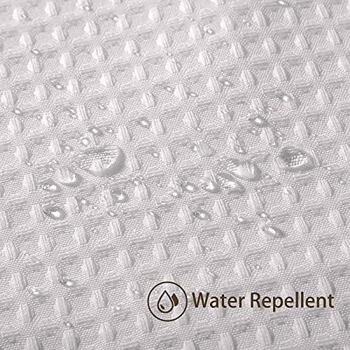 Waffle Weave Shower Curtain with Stainless Steel Hooks - 256 GSM Heavy Duty - Image 3