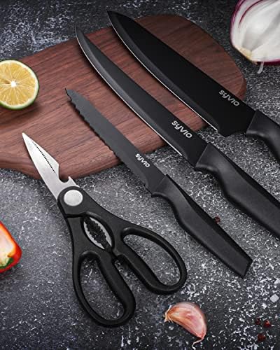 Knife Set, syvio 14 Pieces Kitchen Knife Set with Block, Knife Block Set - Image 7