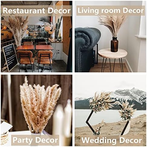 110 PCS Dried Pampas Grass Bouquet, Boho Table Decor, Bunny Tails Dried Flowers - Image 7