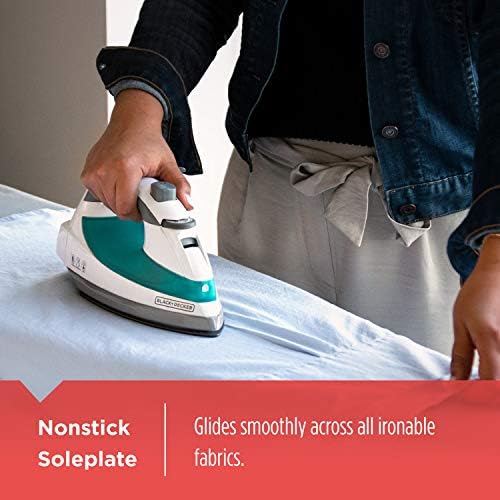 Black+Decker Lightweight Steam Iron, 1200 Watt Clothing Iron, Teal - Image 4