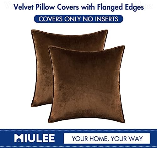 MIULEE Pack of 2 Decorative Velvet Throw Pillow Cover Soft Chocolate Pillow - Image 7