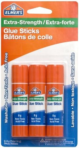 Elmer's 60509q Extra Strength Office Glue Stick, 8g (0.28 Oz.) Each, 3-pack
