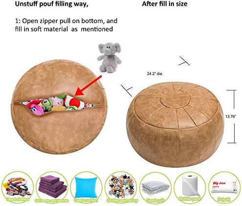ROTOT Unstuffed Pouf Cover, Ottoman, Bean Bag Chair, Foot Stool, Foot Rest - Image 8