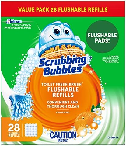 Scrubbing Bubbles Fresh Brush Toilet Bowl Cleaning Flushable Refills, Citrus