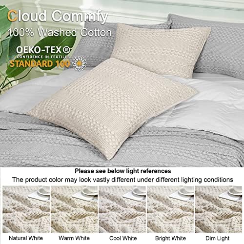 PHF 100% Cotton Waffle Weave Euro Sham Covers, 2 Pack 26" x 26" Pillow Covers - Image 4