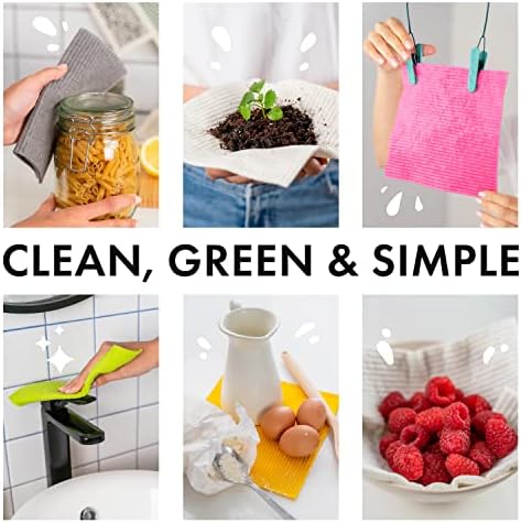 SUPERSCANDI Swedish Dish Clothes 10 Pack of Assorted Colors Reusable Compostable - Image 2
