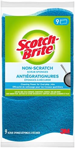 Scotch-Brite Scrub Sponge, 9 Pack, Non Scratch, Multipurpose Sponges for Dishes