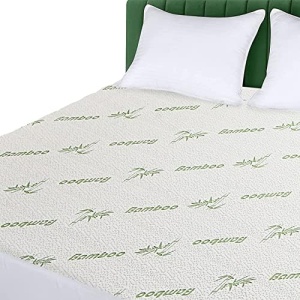 Sasttie Waterproof Mattress Protector Queen, Cooling Bamboo Mattress Cover