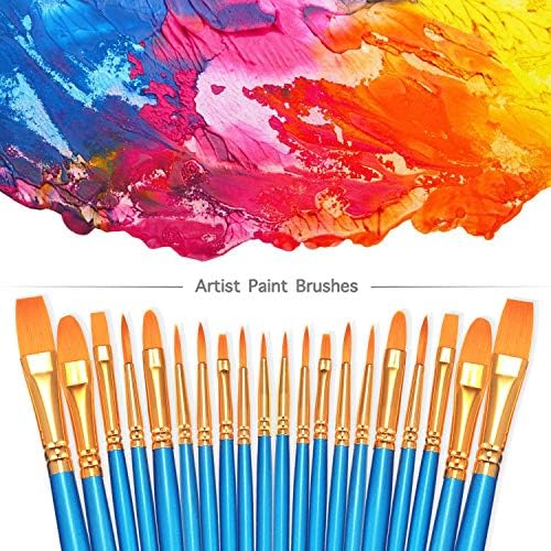BOSOBO Paint Brushes Set, 2 Pack 20 Pcs Round Pointed Tip Paintbrushes Nylon - Image 2