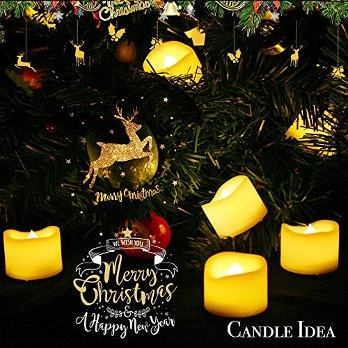 24 PCS LED Flameless Flickering Tea Lights Votive Candle Battery - Image 3