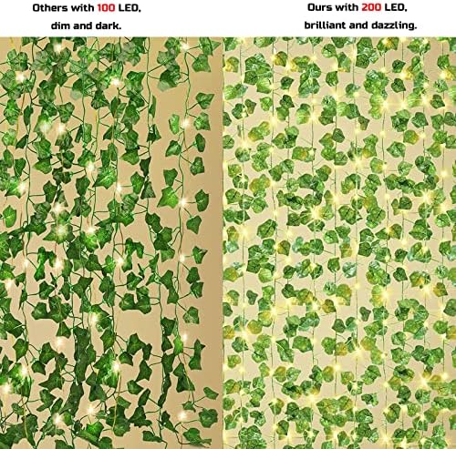 12 Packs Artificial Ivy, 84FT Garland Hanging Plants Fake Vines with 200 LED - Image 4