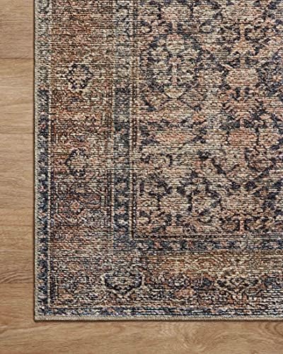 Amber Lewis x Loloi Billie Collection BIL-01 Ink / Salmon 7'-6" x 9'-6" Area Rug - Image 9