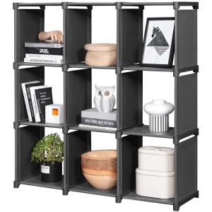 SONGMICS 9-Cube DIY Storage Shelves, Open Bookshelf Closet Organizer Rack